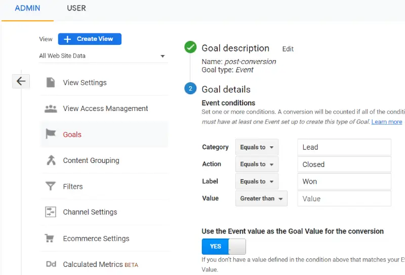 creating a custom event in GA Universal